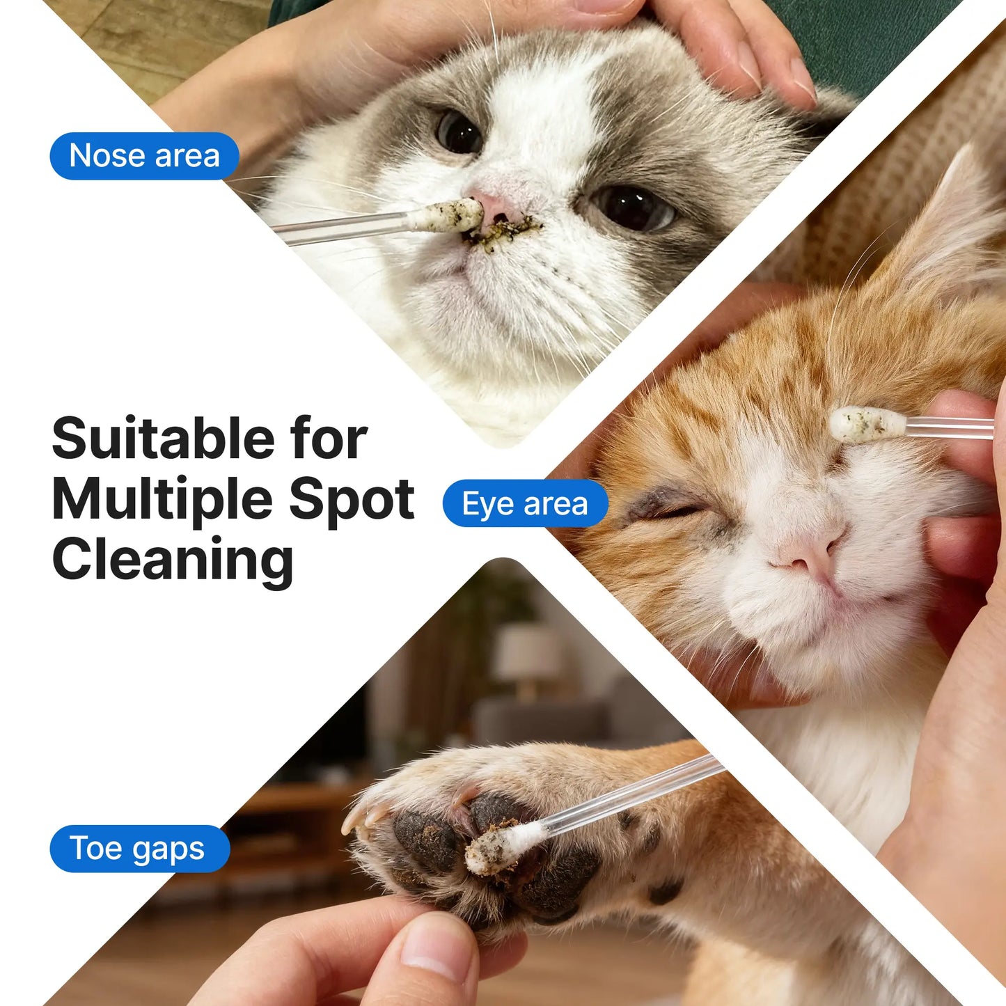 Pawfirst 100 Pack Disposable Pet Ear Cleaner Swabs, Break-To-Release Earwax & Odor Remover with Aloe, Witch Hazel & Chamomile for Dogs & Cats