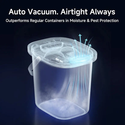 Vacuum Pet Food Storage Airtight Dry Pet Food Bucket 13L/15 Lb Dog Food Storage Container for Dogs Cats Small Animals Rechargeable Sealed Storage Bin with Scoop Keep Pet Food Fresher